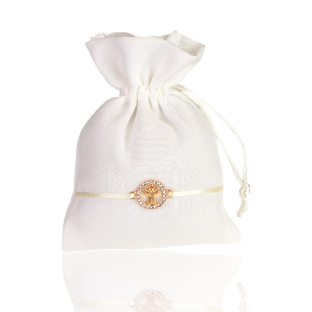 SACCHETTO PANNA PENDAGLIO METALLO ANGELO 10X13